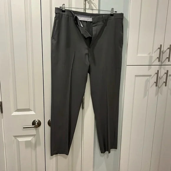 dove grey dresser Haggar Men's Premium Comfort Dress Pant-Classic Fit Black